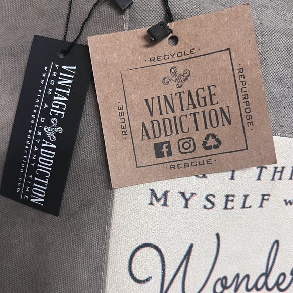 VINTAGE  ADDICTION ♻ Re-purposed Military Tent ⛺ "What a Wonderful World" Tote👜 - Picture 2 of 6